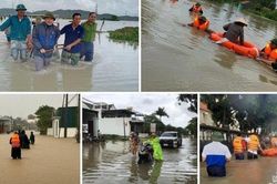 Công an Nghệ An huy động lực lượng giúp dân khắc phục hậu quả mưa bão