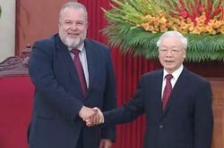 Tổng Bí thư Nguyễn Phú Trọng tiếp Thủ tướng Cuba