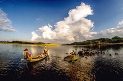 Hồ Phú Ninh mùa nước cạn