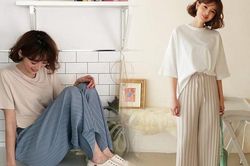 Kiểu quần suông hợp với các nàng có chiều cao khiêm tốn