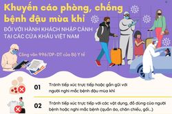 Khuyến cáo phòng, chống bệnh đậu mùa khỉ đối với hành khách nhập cảnh tại các cửa khẩu Việt Nam