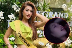 Thiên Ân bị bắt gặp ngủ gục khi đang tham gia hoạt động tại Miss Grand, fan vừa thương vừa xót