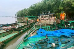Bắt giữ 3 phương tiện khai thác cát trái phép ở vùng biển Cần Giờ