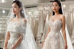 Đỗ Mỹ Linh thử váy cưới trước thềm hôn lễ: Nhan sắc cô dâu mỹ miều, khí chất chuẩn phu nhân hào môn