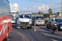 3 xe khách tông liên hoàn trên QL1 làm nhiều hành khách hoảng vía
