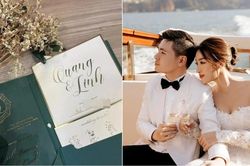Thiệp cưới của Hoa hậu Đỗ Mỹ Linh và Chủ tịch CLB Hà Nội Đỗ Vinh Quang