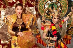 Trúc Chỉ của Thiên Ân 'xả ảnh Full HD', gặp ngay National Costume cực chất của Indonesia: Căng quá