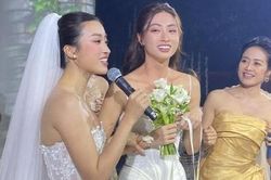 Lương Thùy Linh bắt được hoa cưới của Đỗ Mỹ Linh