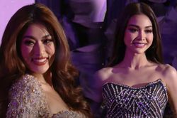 Thảm đỏ chung kết Miss Grand 2022: Thiên Ân 'nuốt mic', Engfa Waraha ấp úng khi nói tiếng Anh