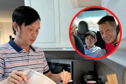 Hoài Linh tự tay vào bếp, đích thân chăm sóc con trai ở trời Tây