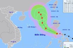 Bắc và giữa Biển Đông có gió tới cấp 12, biển động mạnh do bão Nalgae