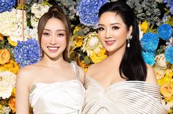 Hoa hậu Giáng My trẻ đẹp, đọ sắc cùng bà xã Chi Bảo