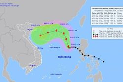 Bão số 7 có xu hướng mạnh dần lên, liên tục đổi hướng phức tạp