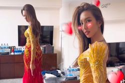 Chuyên nghiệp như Thùy Tiên: 'Đầu bù tóc rối' nhưng thấy máy quay vẫn tạo dáng cực mượt