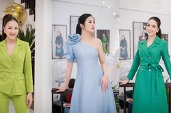 Hồng Diễm 'đọ' vẻ sang chảnh bên Hoa hậu Ngọc Hân và Á hậu Thụy Vân