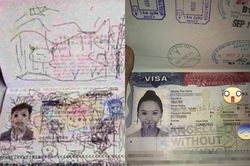 Cuốn hộ chiếu bị vẽ bậy thảm hại, tác giả... là 'con gái rượu'