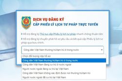 Tái cấu trúc quy trình cấp phiếu lý lịch tư pháp trực tuyến mức 4