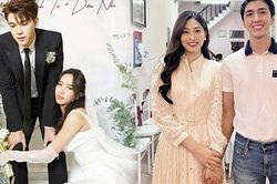 Hội 'cô dâu tháng 10' hậu kết hôn: Đỗ Mỹ Linh thân thiết với nhà chồng, Diệu Nhi tránh nhắc Anh Tú