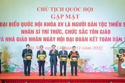 Chủ tịch Quốc hội gặp mặt đại biểu Quốc hội là người dân tộc thiểu số, chức sắc tôn giáo, giáo viên