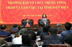 Trưởng Ban Tổ chức Trung ương Trương Thị Mai làm việc tại Điện Biên