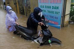 Quy Nhơn: Có nơi ngập sâu 1,5m do mưa lớn và nước trên núi sầm sập đổ về