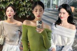 Áo len trễ vai cho tiết trời se lạnh