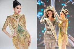 Lại thêm một người đẹp diện váy Hoa hậu Thùy Tiên để lấy may khi đi thi nhan sắc quốc tế