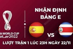 Nhận định trận đấu giữa Tây Ban Nha vs Costa Rica, 23h00 ngày 23/11 - lịch thi đấu World Cup 2022