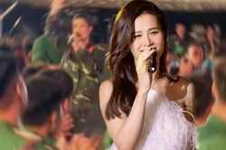 Đông Nhi hóa chiến sĩ, giao lưu bằng giọng hát chay 'chất lượng' khiến ai cũng thích thú