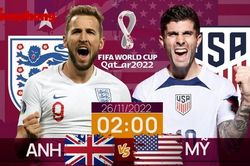 World Cup 2022: Tương quan trước trận Anh - Mỹ, 2 giờ 26/11