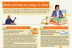 Những chính sách mới có hiệu lực trong tháng 12-2022