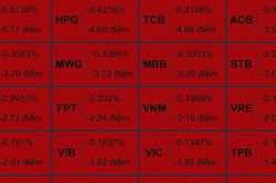 Gần 400 mã cổ phiếu giảm giá, VN Index 'bốc hơi' 45 điểm