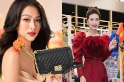 'Hoa hậu nghèo khó' Thiên Ân xách túi hiệu hơn 150 triệu đi công tác
