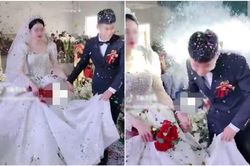 Cô dâu chú rể tỏ rõ sự mệt mỏi trong ngày trọng đại chỉ vì trò đùa quá khích này của hội bạn