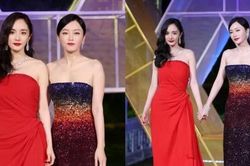 Khung hình định mệnh: Dương Mịch dắt tay Tần Lam trên thảm đỏ Kim Kê, ai dè sau này đều hẹn hò thiếu gia Cbiz