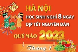 Hà Nội: Học sinh nghỉ 8 ngày dịp Tết Nguyên đán Quý Mão 2023