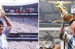 CĐV xúc động khi Messi tái hiện hình ảnh nâng cúp vô địch của huyền thoại Maradona