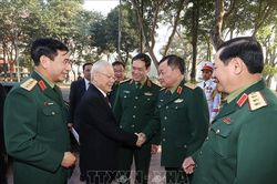 Hình ảnh Tổng Bí thư Nguyễn Phú Trọng dự, chỉ đạo Hội nghị Quân chính toàn quân