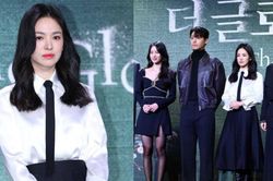 Nhan sắc của Song Hye Kyo tỏa sáng trong buổi họp báo ra mắt phim mới 'The Glory'