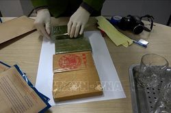 Bắt quả tang đối tượng mua bán, vận chuyển trái phép 10 bánh heroin