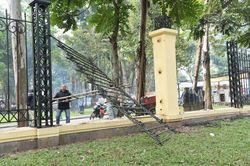 Hà Nội: Tháo dỡ hàng rào Công viên Thống Nhất