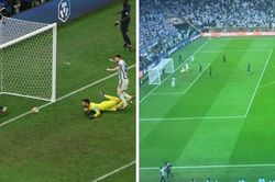 Trọng tài giơ điện thoại để bảo vệ bàn thắng của Messi ở chung kết World Cup