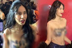 Ca sĩ Thủy Tiên mặc áo trong suốt, lẻ bóng trên thảm đỏ: Xuyên thấu đến mức nhiều người phải 'đỏ mặt'