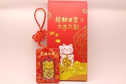 Bao lì xì, tiền in hình mèo mạ vàng giảm giá sớm