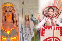 Miss Universe Hy Lạp với trang phục dân tộc phát sáng: Chiếu Cà Màu có bị lu mờ?