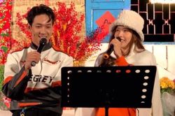 Nam Em và Song Luân được netizen 'đẩy thuyền' trong đêm diễn cuối năm, còn diện hẳn đồ đôi lên sân khấu