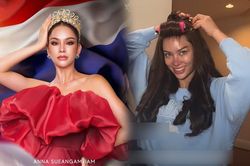 Miss Universe Thailand 'hiện nguyên hình' mặt mộc kém sắc trên livestream, đầu mũi thâm tím đáng lo ngại