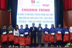 Trao 200 phần quà cho sinh viên trong chương trình Tết ấm áp - Xuân yêu thương