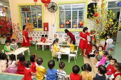 Trường Mầm non Phương Sài: Tổ chức hoạt động Bé vui đón Tết