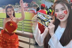 Gái xinh gây chú ý khi xuất hiện trên khán đài AFF Cup ghi điểm với hành động đẹp